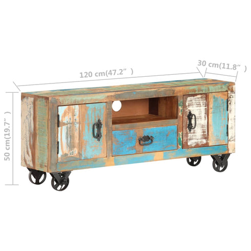 Rustika Rowe -  TV Cabinet 120x30x50 cm Solid Reclaimed Wood